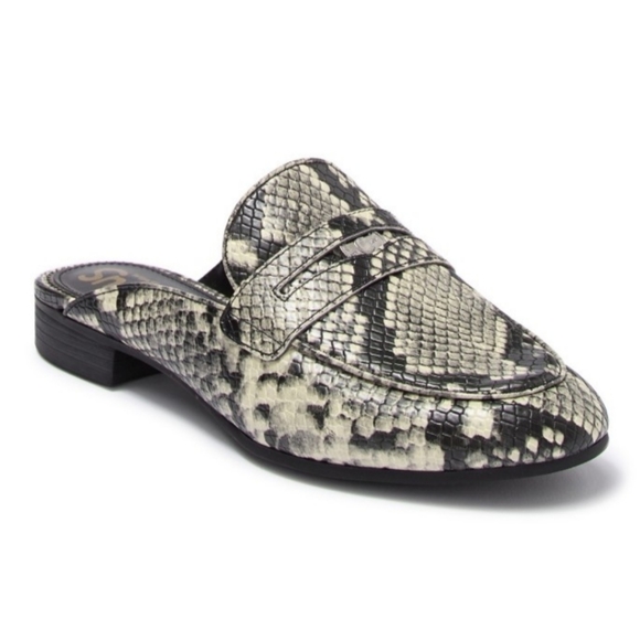 Sam Edelman Shoes - Sam Edelman Snakeskin Penny Loafer Slides